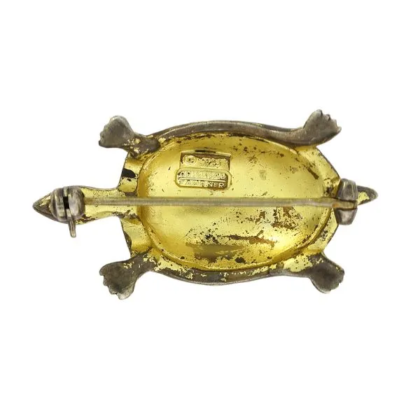 Factory Sterling Turtle Pin Tortoise Vermeil